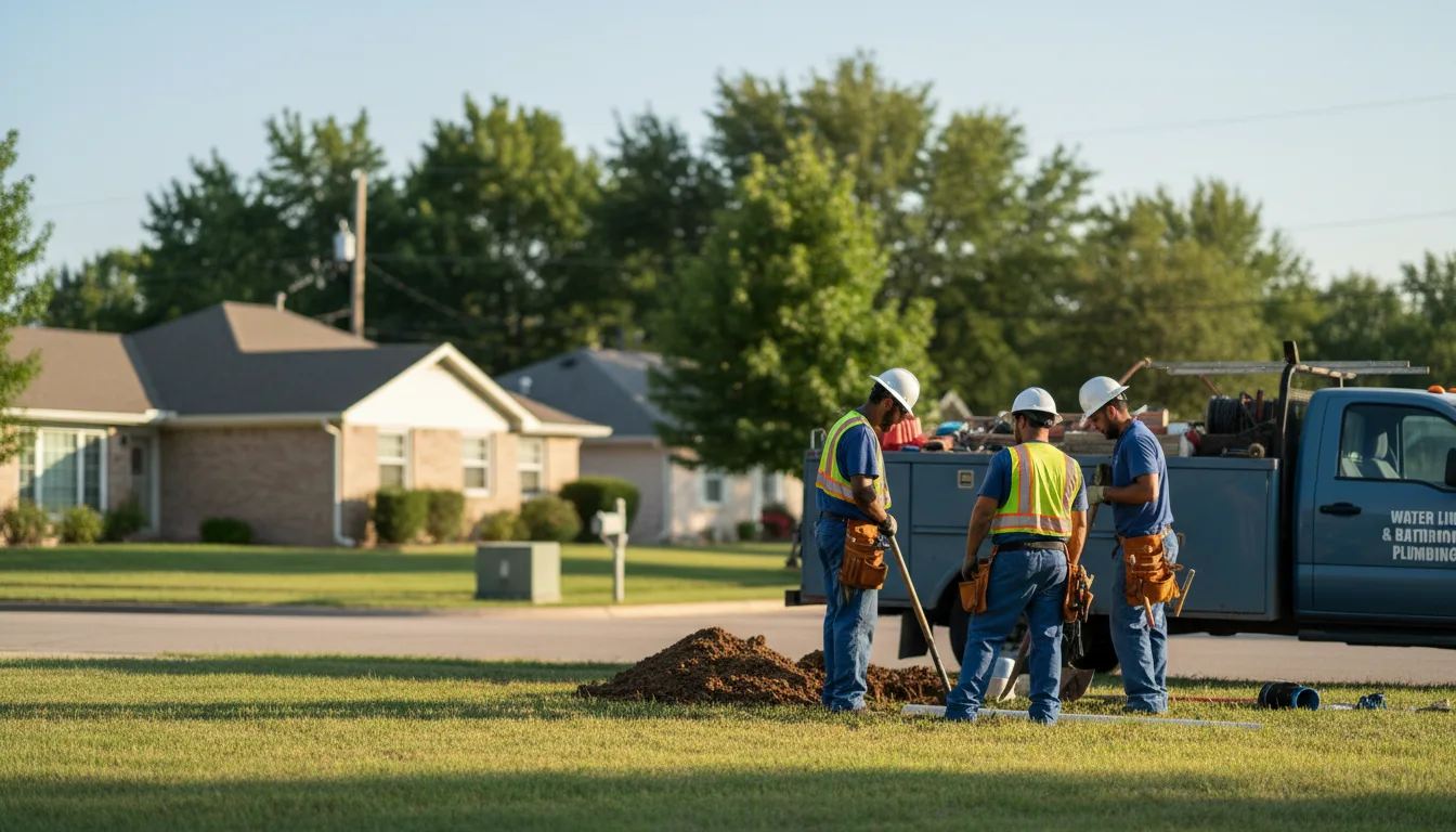 Residential water line and bathroom plumbing service in De Witt, MO